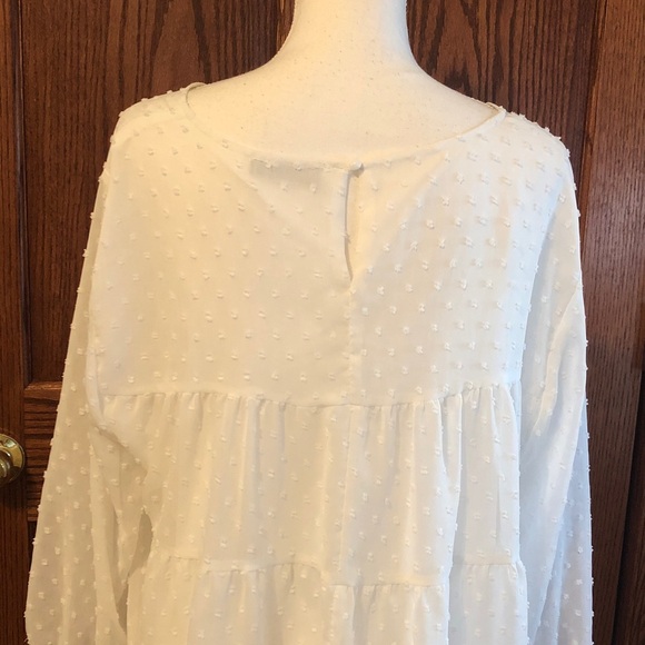 White Sheer Polka Dot Blouse - Picture 10 of 10